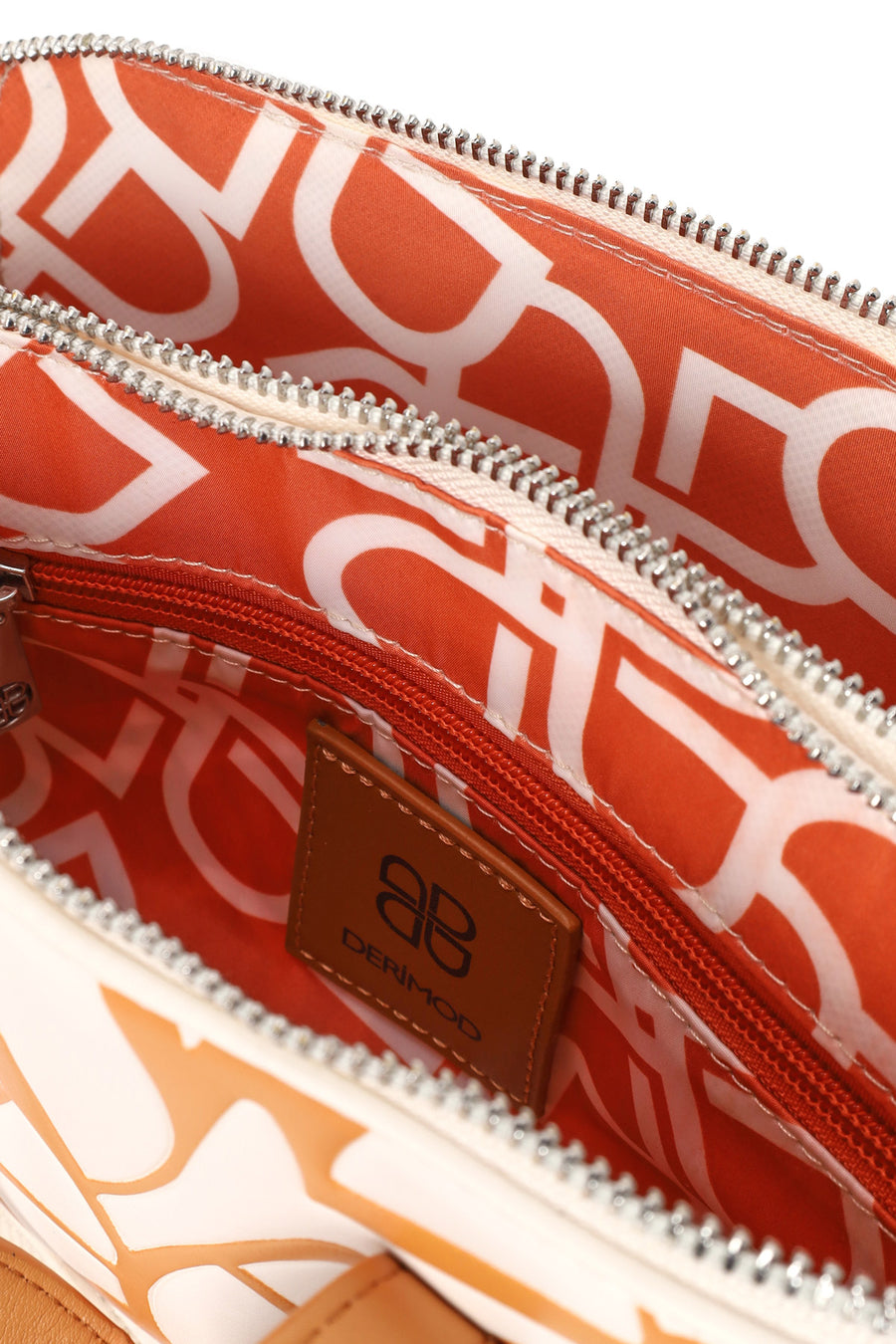 Woman Orange Long-Strap Printed Shoulder Bag