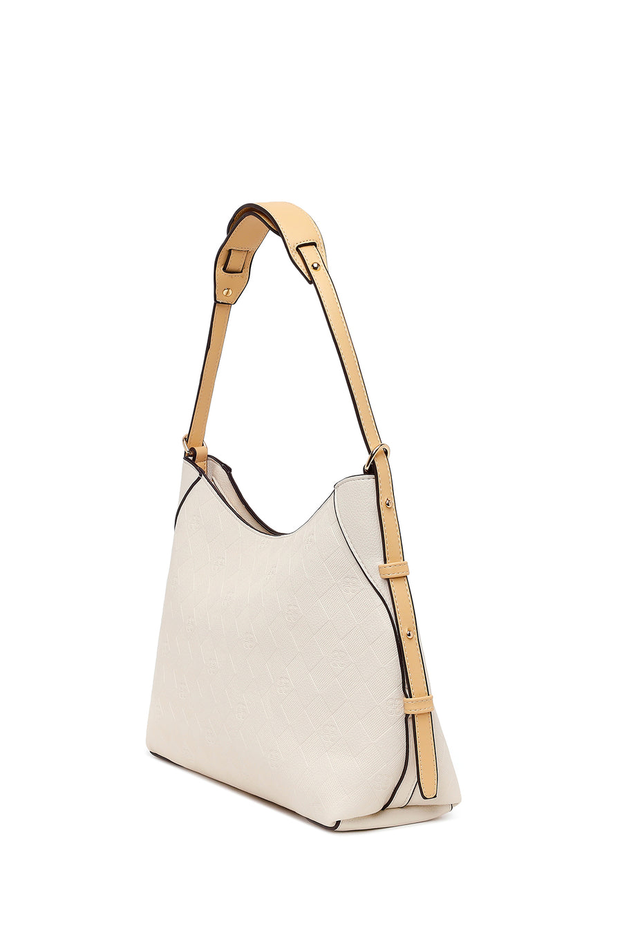 Kadın Krem Uzun Askılı Baskılı Omuz Çantası