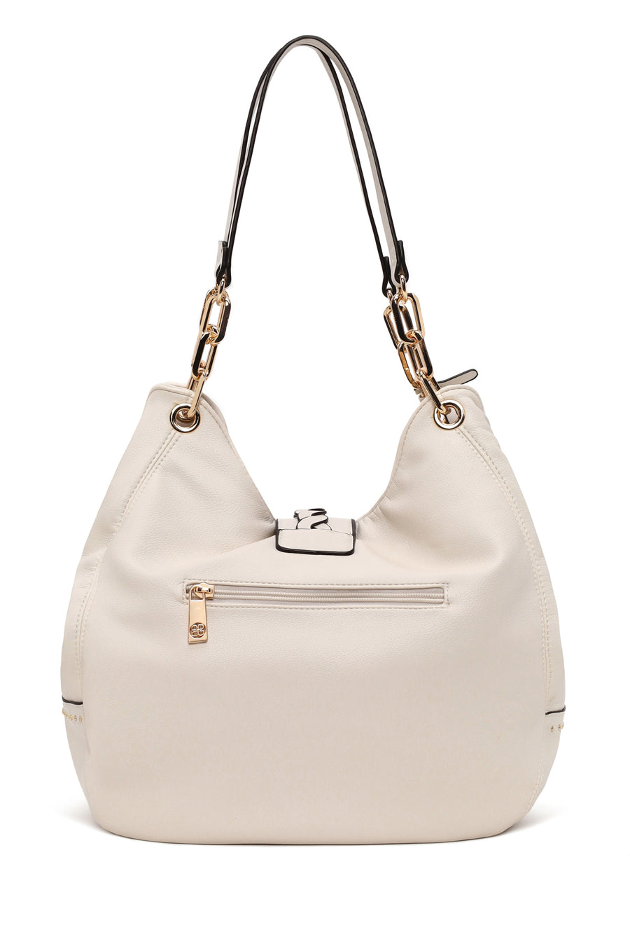 Woman Cream Knitted Detail Shoulder Bag