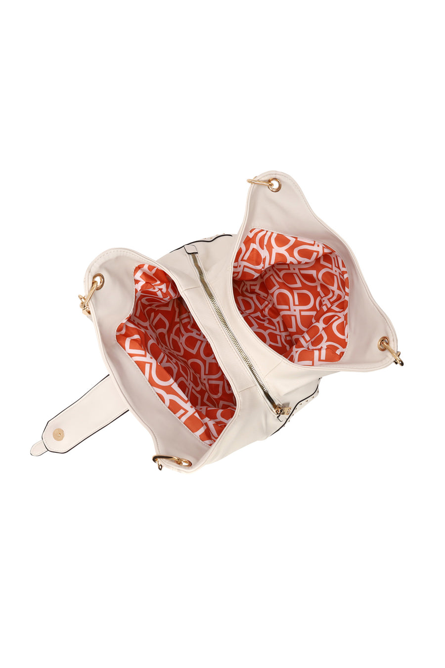 Woman Cream Knitted Detail Shoulder Bag