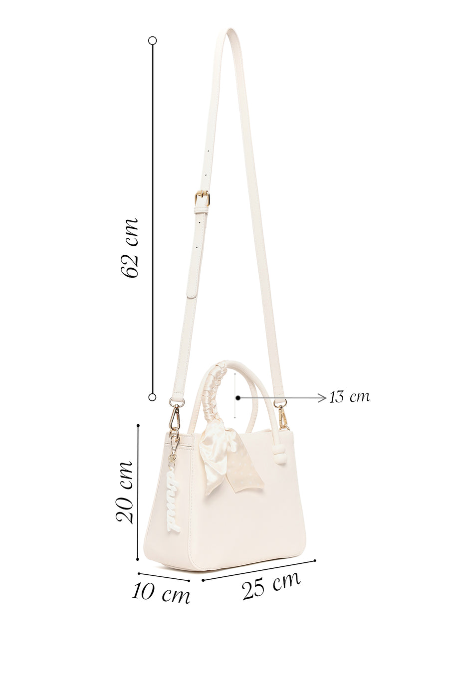 Women's White Long Strap Accessory Handbag