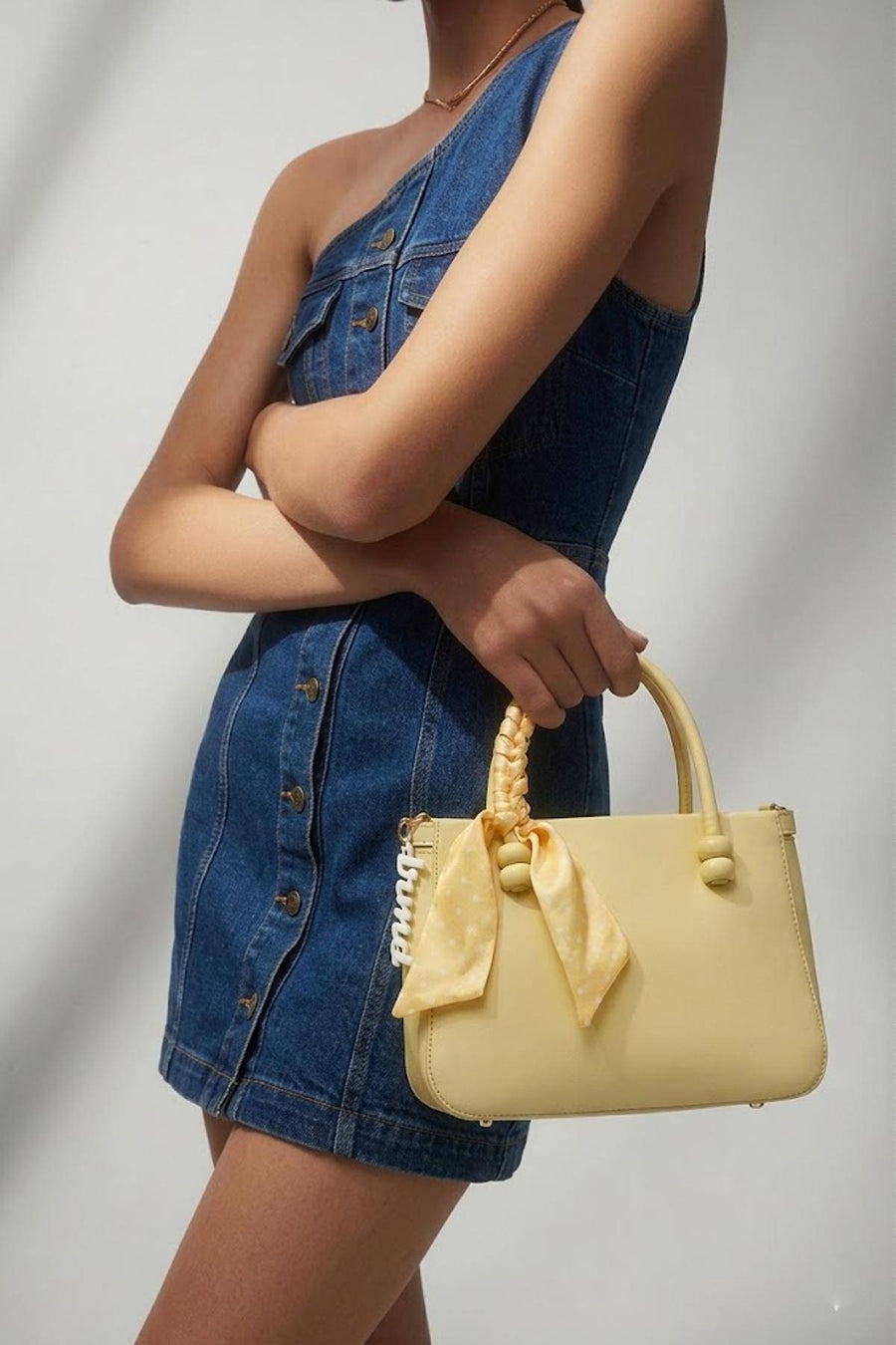 Women's Yellow Long Strap Accessory Handbag