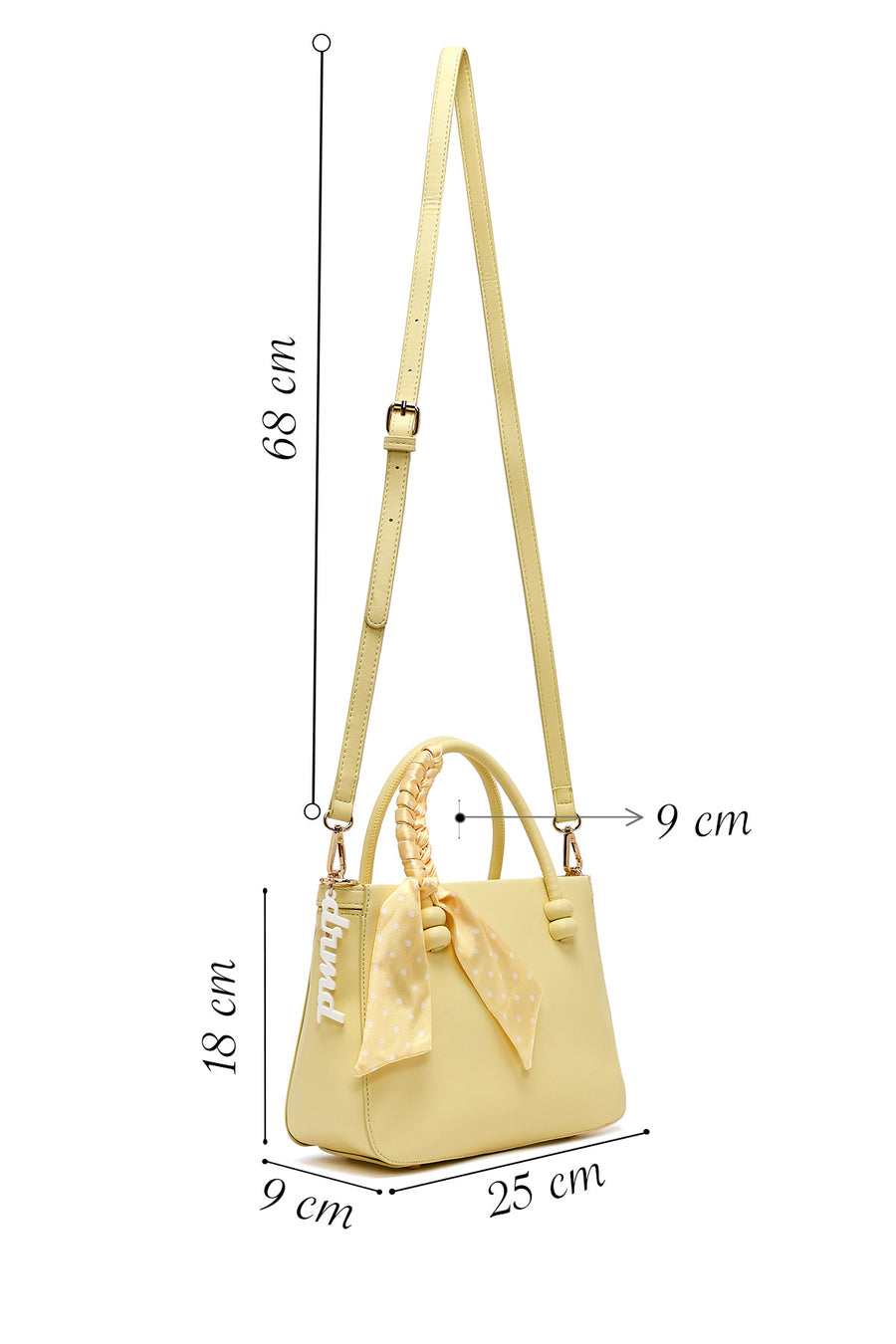 Women's Yellow Long Strap Accessory Handbag