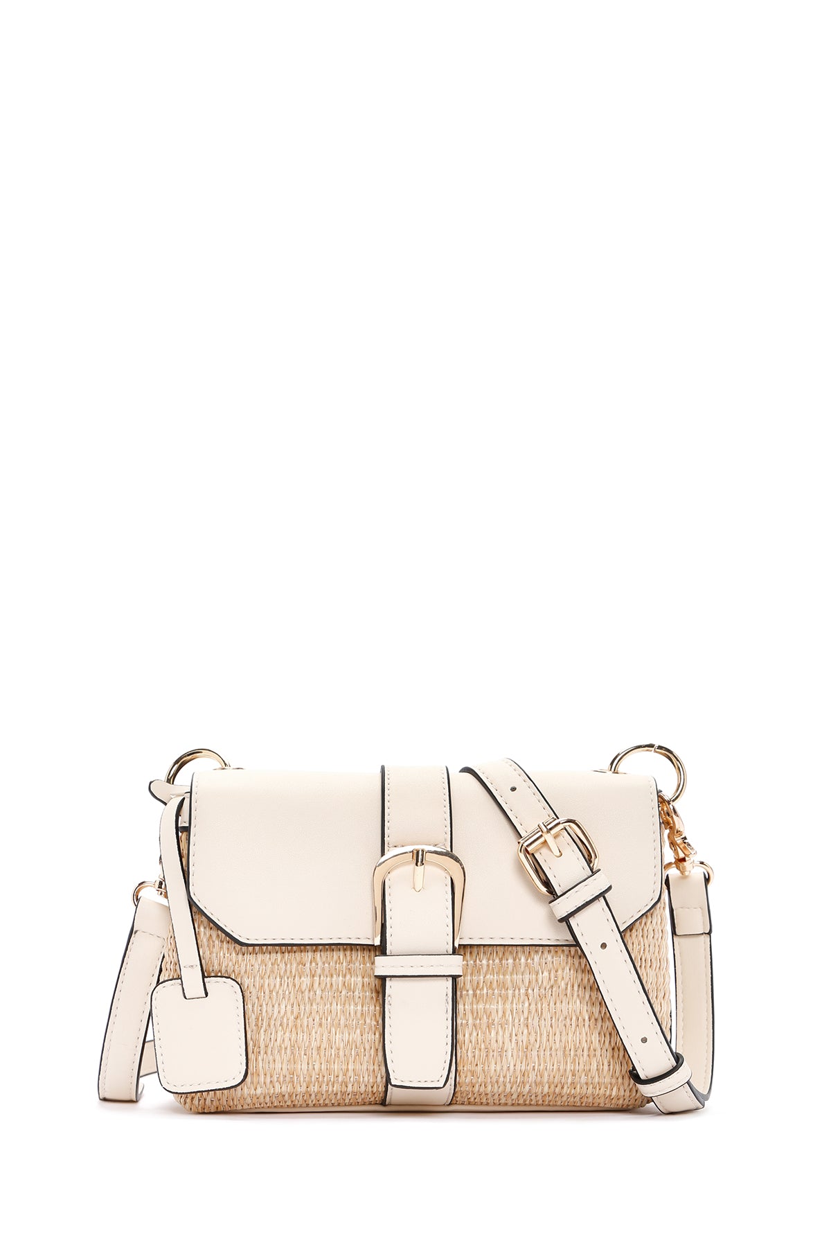 Woman White Long-Strap Straw Shoulder Bag 26SBD2707M7 | Derimod