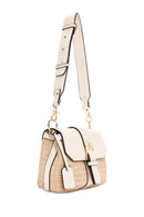 Woman White Long-Strap Straw Shoulder Bag | Derimod