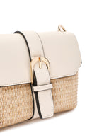 Woman White Long-Strap Straw Shoulder Bag | Derimod