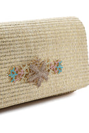 Woman Beige Long Strap Straw Crossbody Bag | Derimod