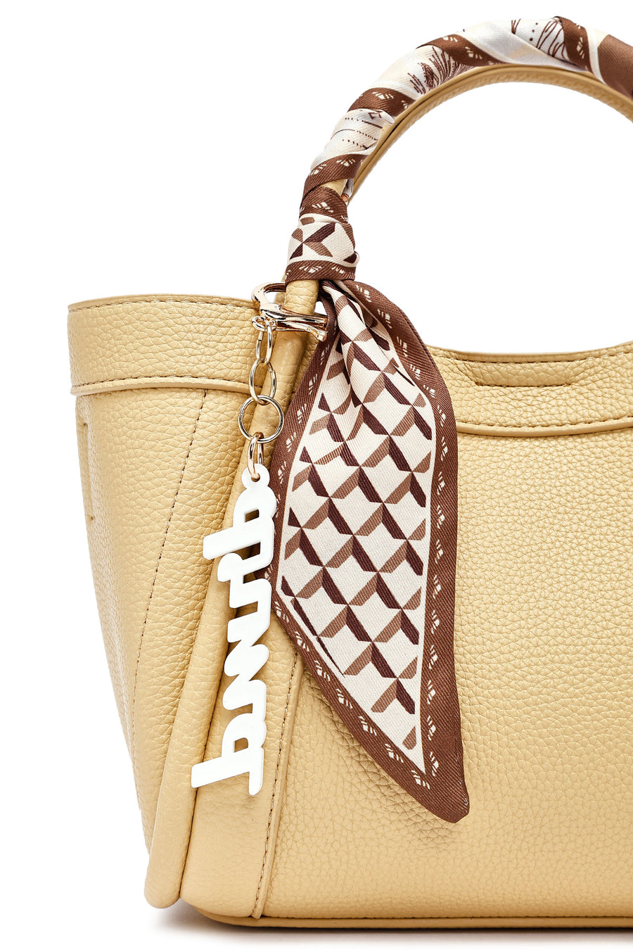 Woman Yellow Long Shoulder Strap Accessory-Detail Arm Bag