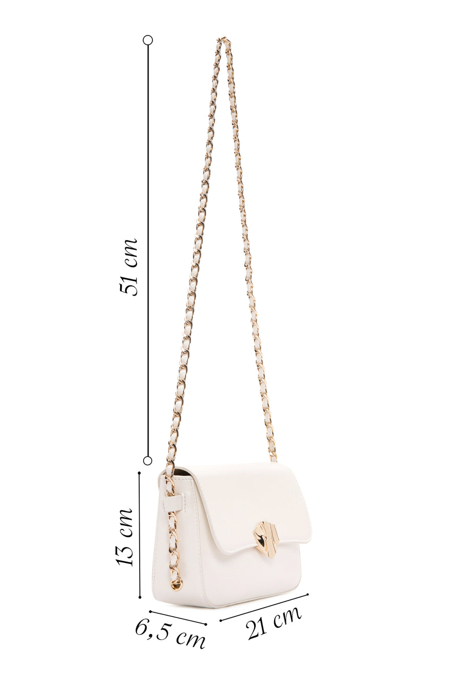 Women's White Chain Strap Crossbody Bag