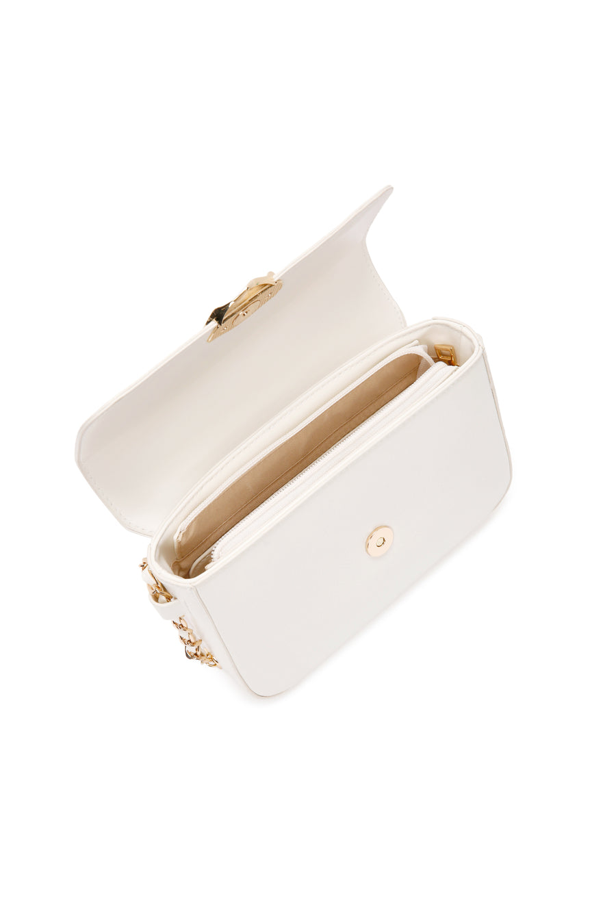 Women's White Chain Strap Crossbody Bag