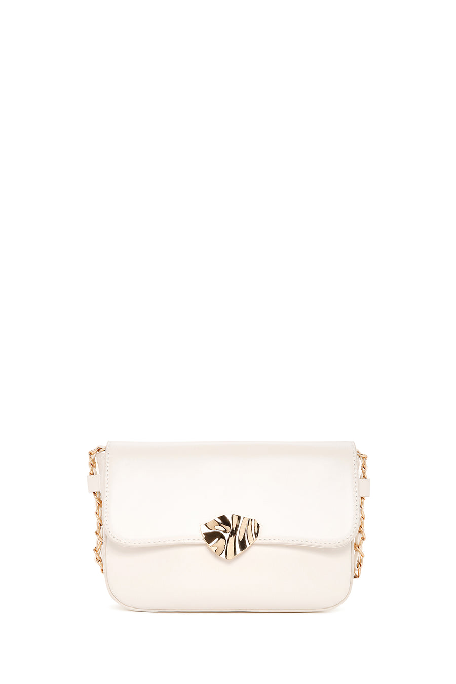 Women's White Chain Strap Crossbody Bag