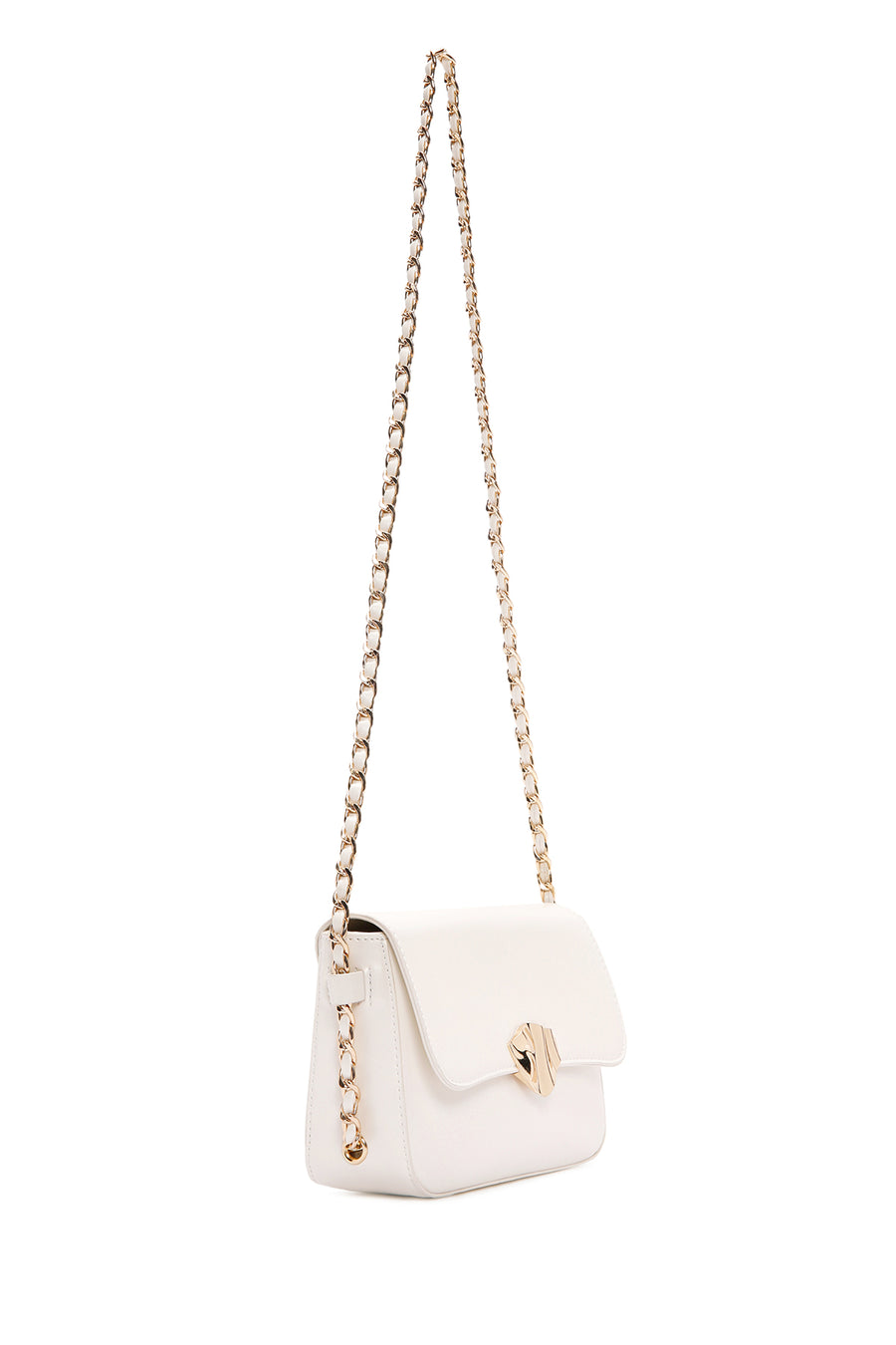 Women's White Chain Strap Crossbody Bag