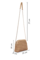 Woman Beige Long Braided Crossbody Bag with Chain Strap | Derimod