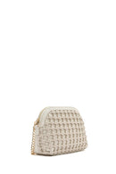 Woman Cream Long Braided Crossbody Bag with Long Chain Strap | Derimod