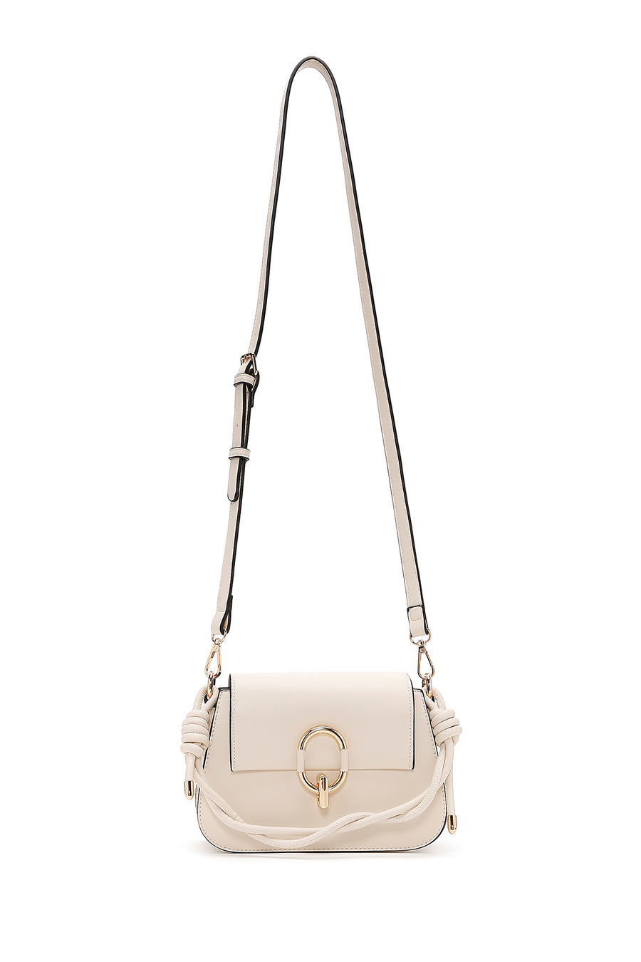 Woman Cream Long Strap Shoulder Bag