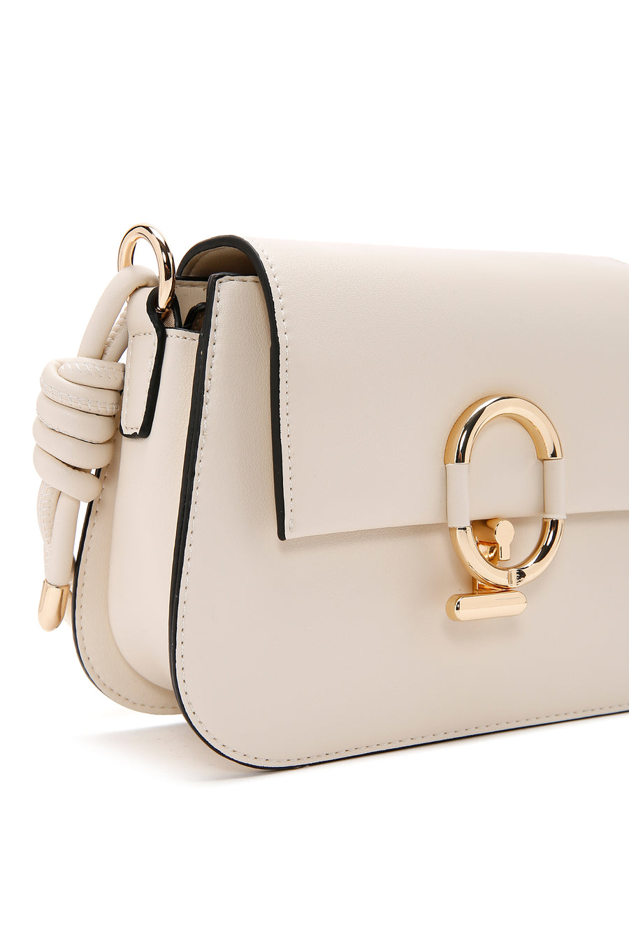 Woman Cream Long Strap Shoulder Bag