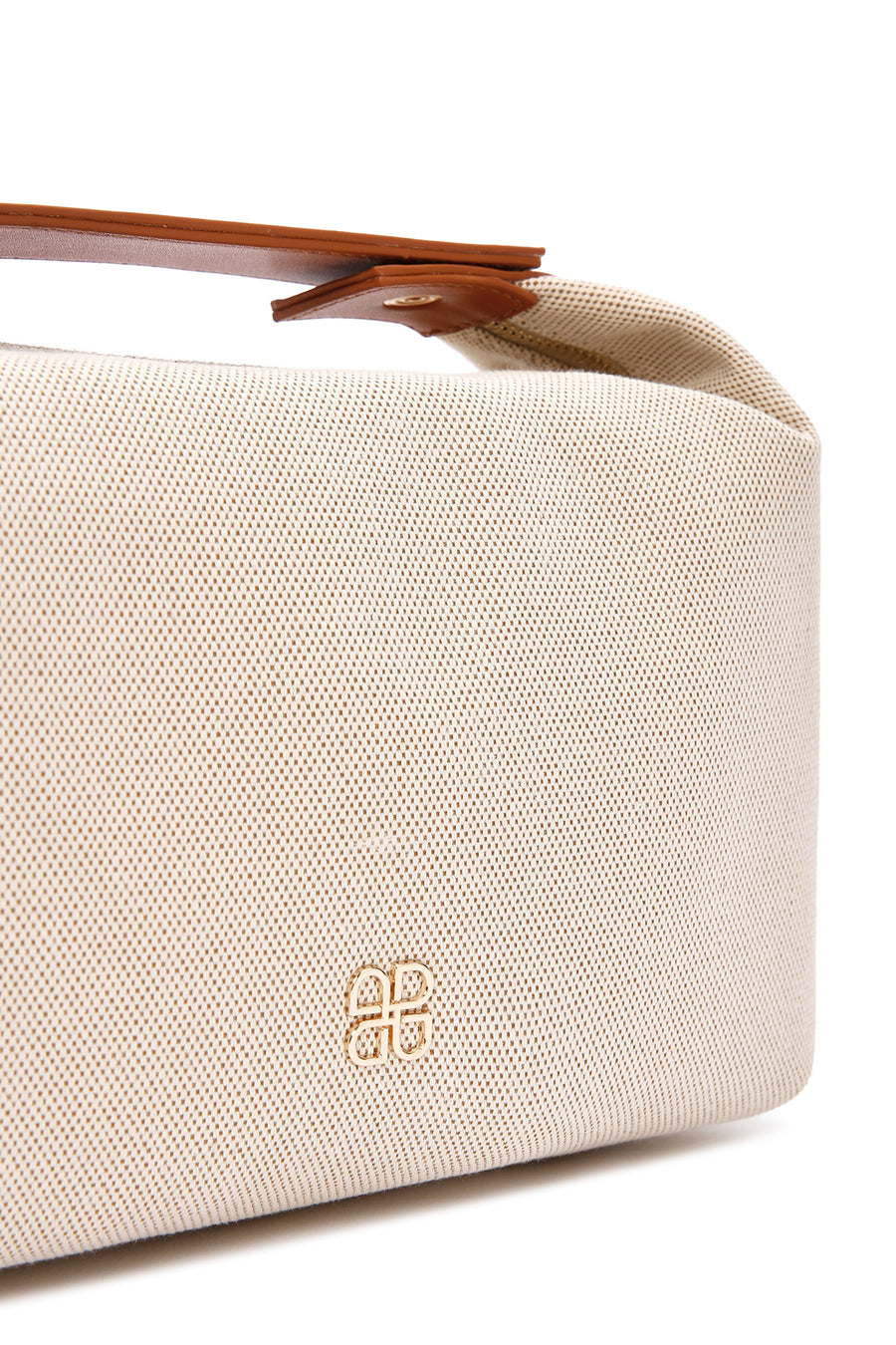 Women's Beige Long Strap Fabric Crossbody Bag