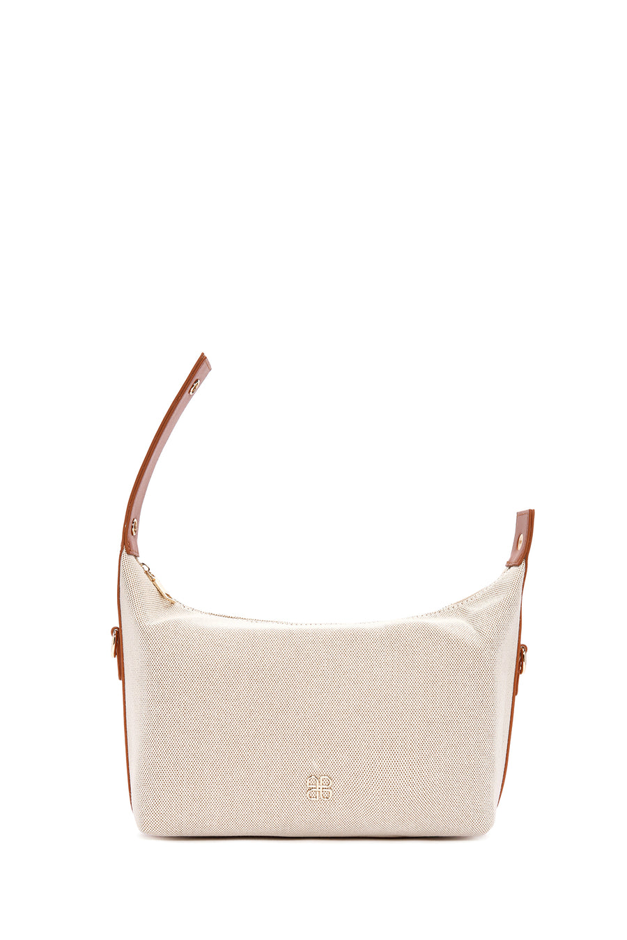 Women's Beige Long Strap Fabric Crossbody Bag