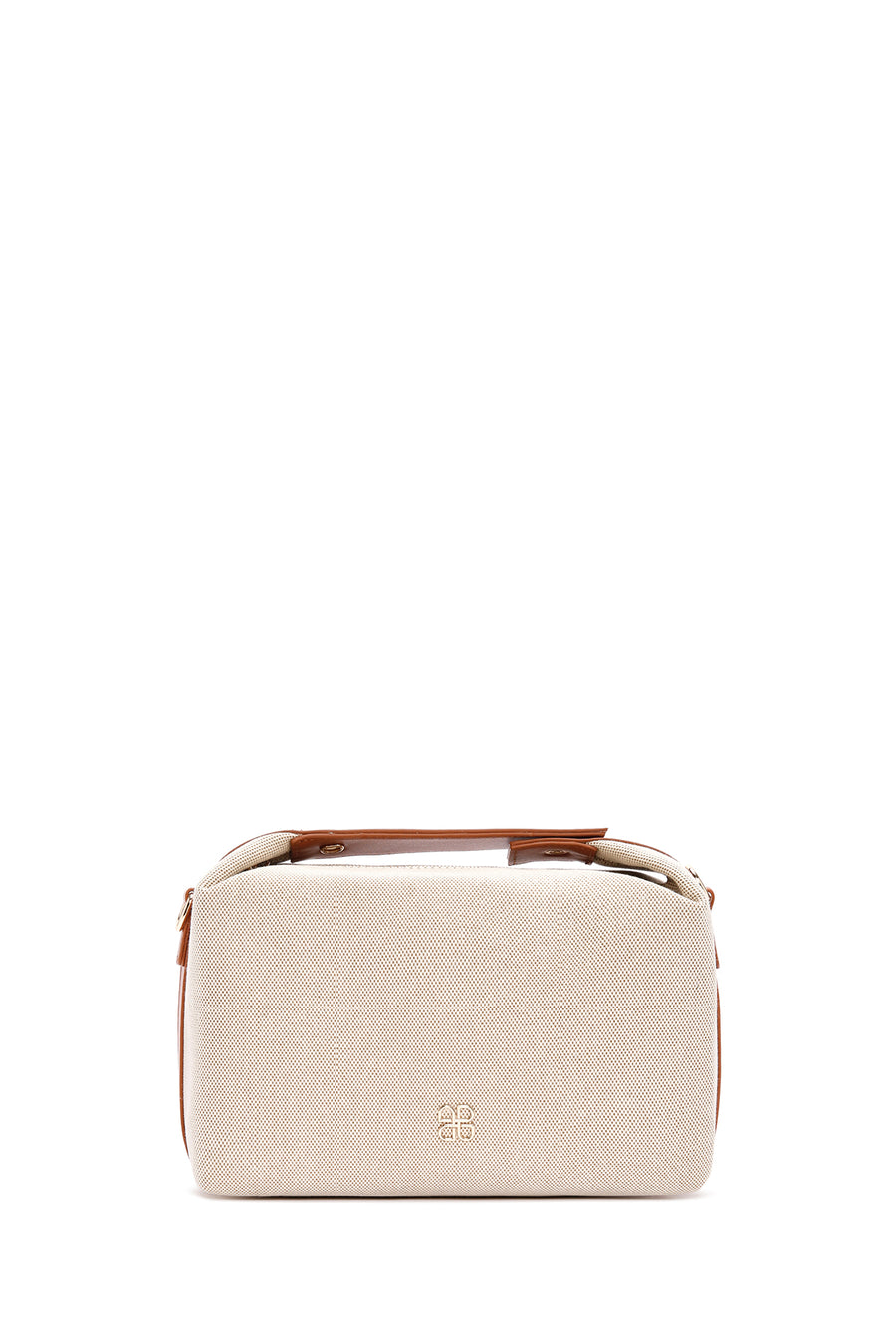 Women's Beige Long Strap Fabric Crossbody Bag