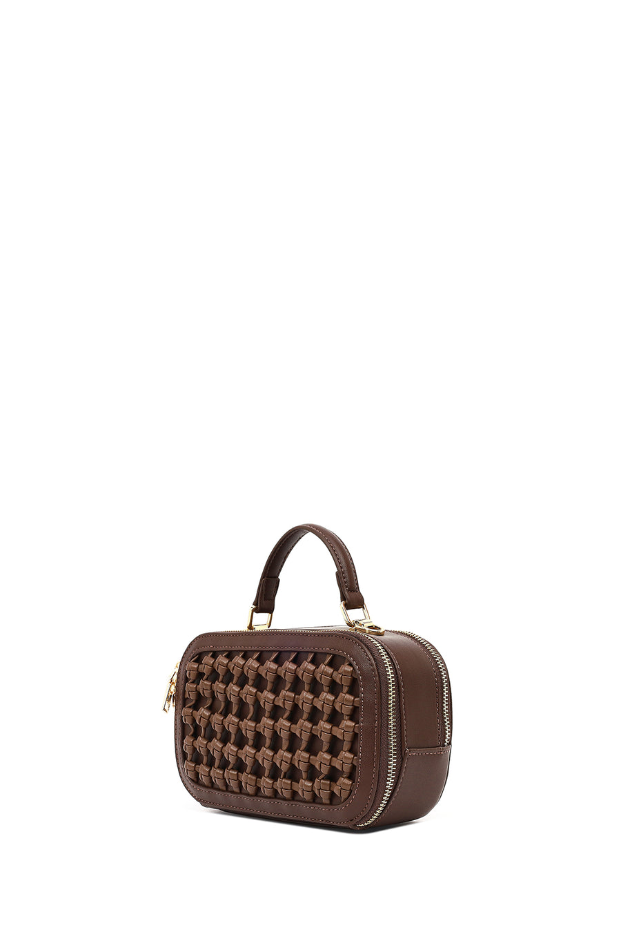 Women's Brown Braided Crossbody Bag