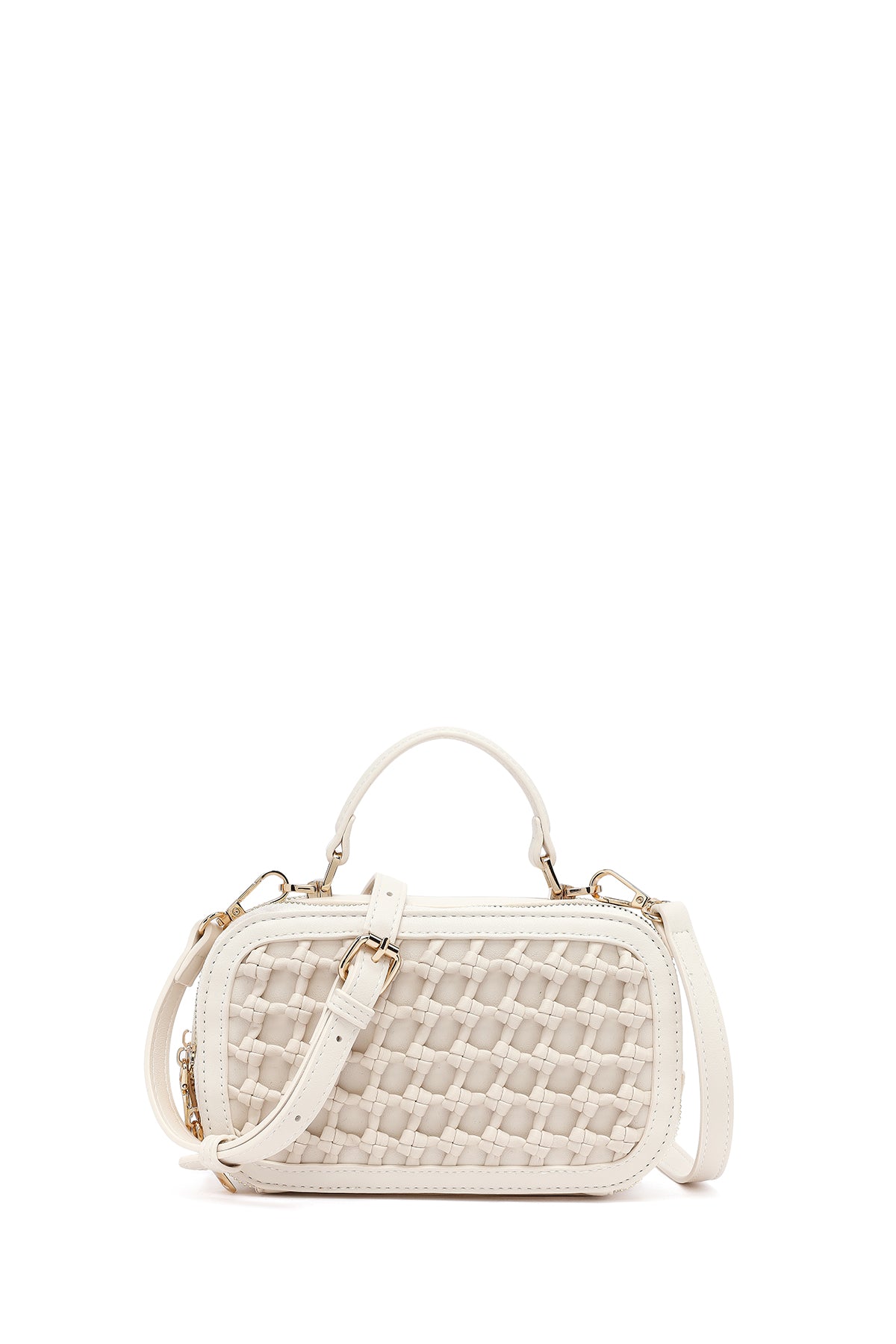 Women's Cream Knitted Crossbody Bag 26SBD281829 | Derimod