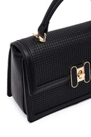 Kadın Siyah Baskılı Uzun Askılı Çapraz Çanta | Derimod