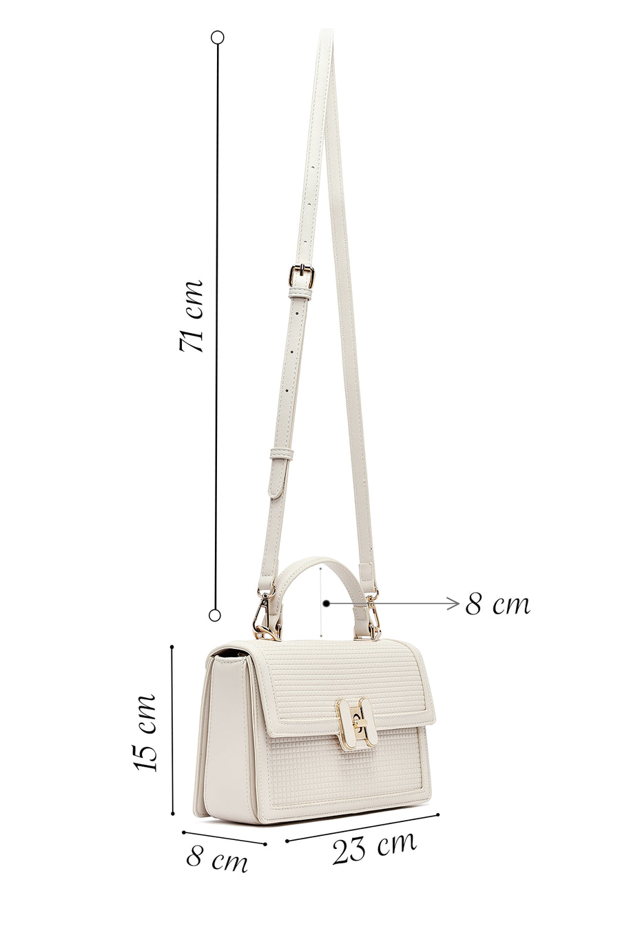 Women's Cream Printed Long Strap Crossbody Bag