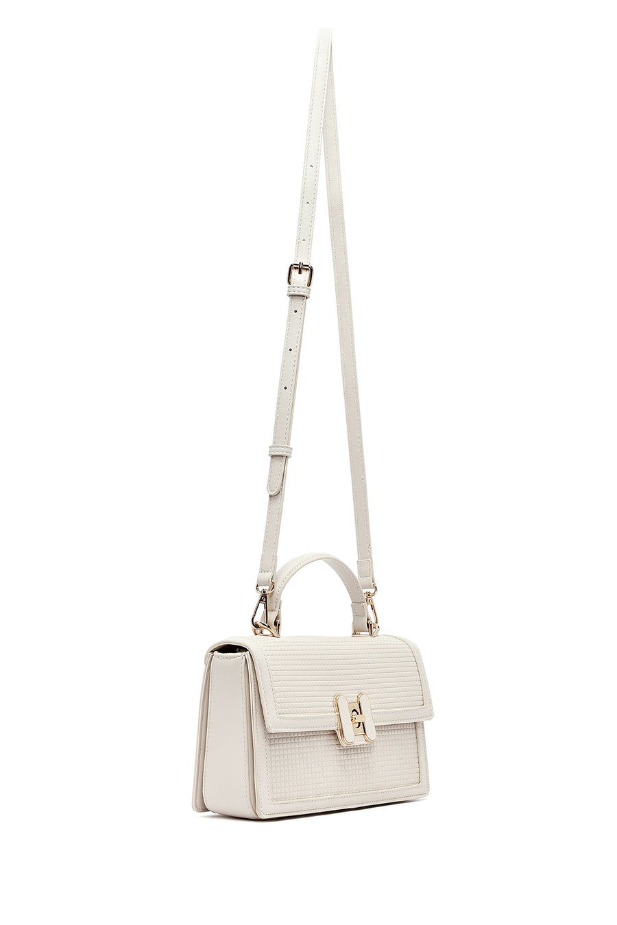 Women's Cream Printed Long Strap Crossbody Bag