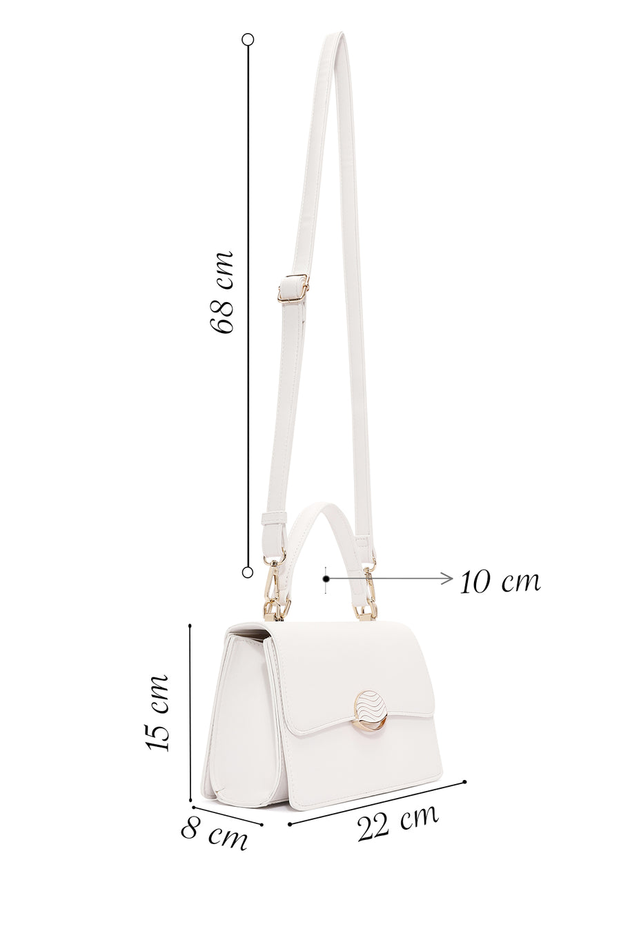Women's Cream Long Strap Printed Crossbody Bag