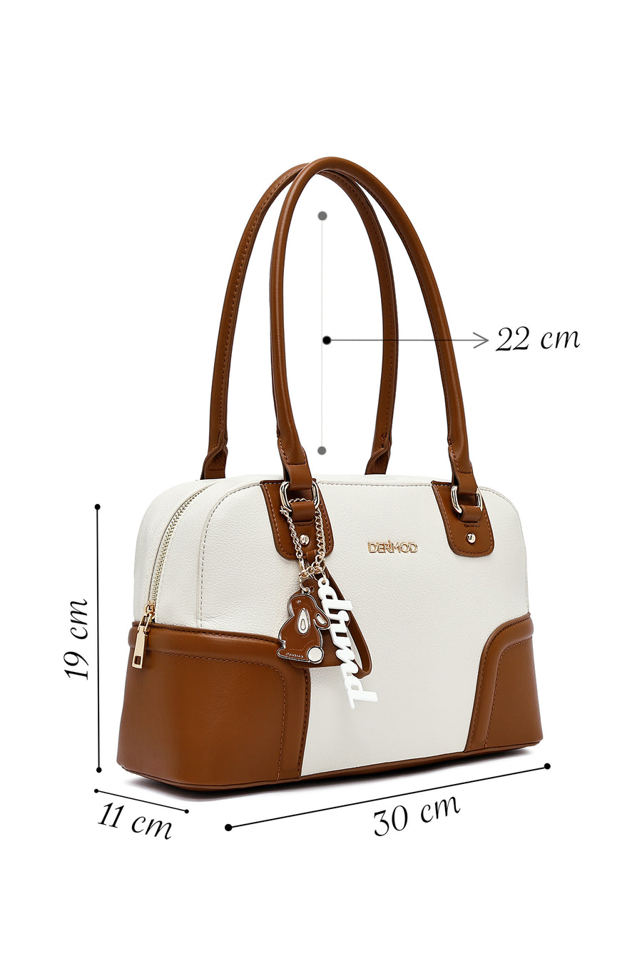 Women's Cream Charm Shoulder Bag