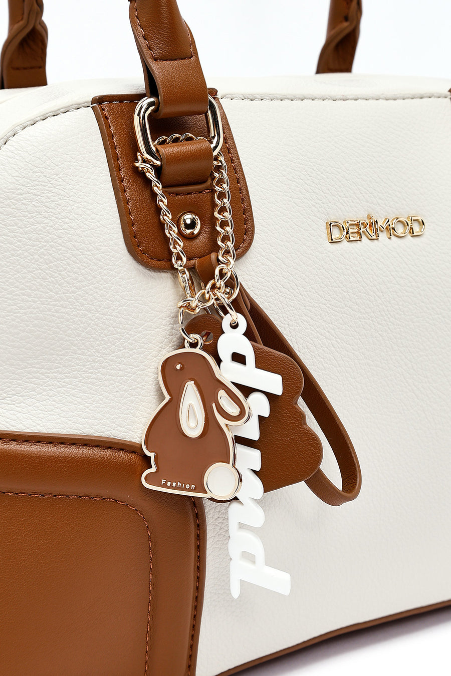 Women's Cream Charm Shoulder Bag