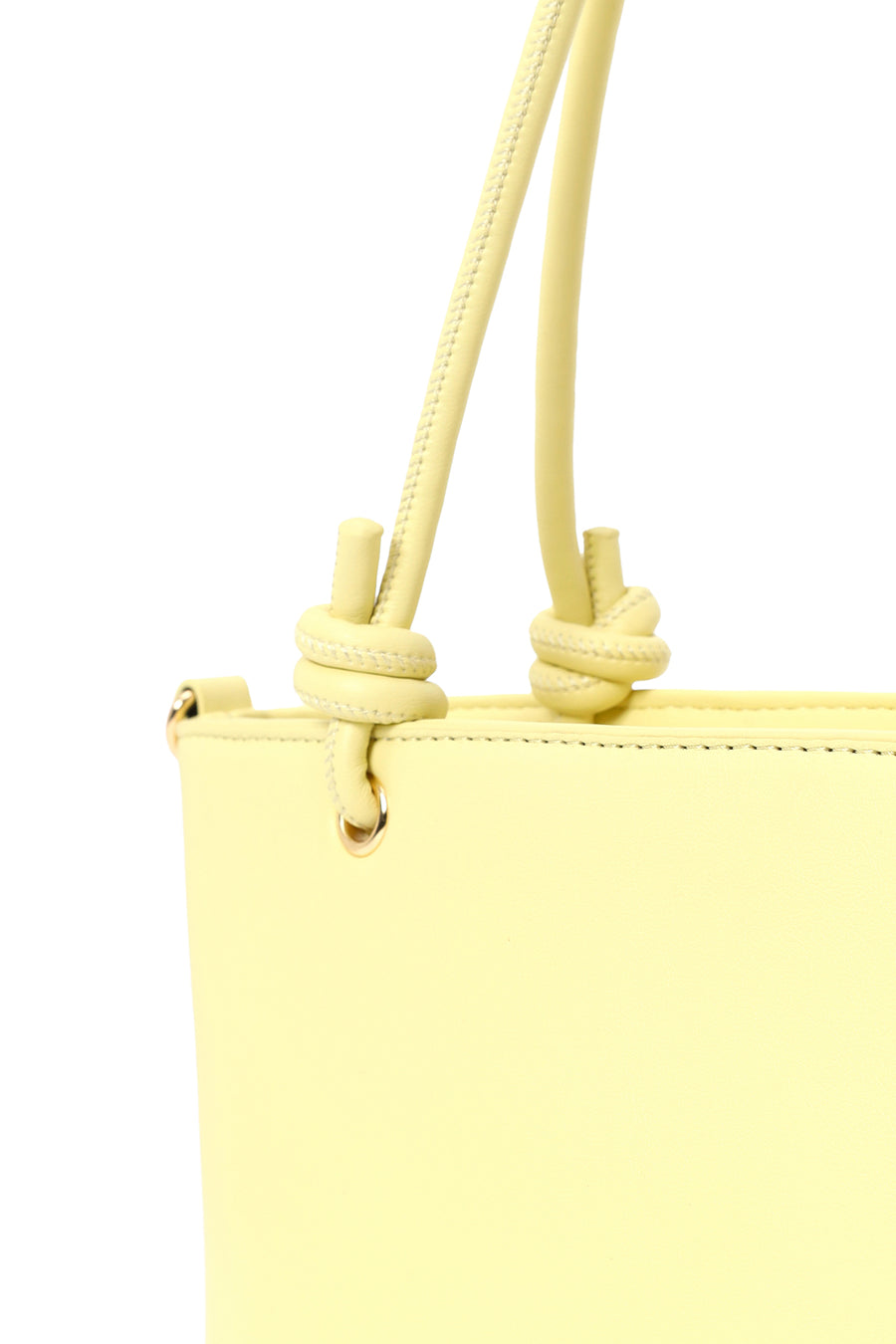 Woman Yellow Long-Strap Knit Mini Shoulder Bag