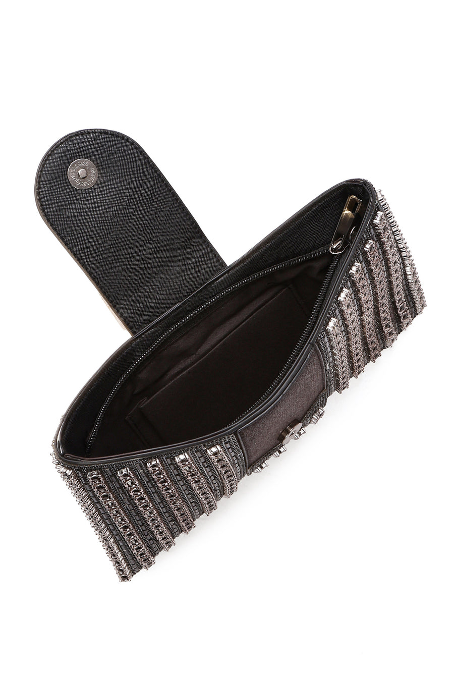 Women's Black Long Strap Embellished Mini Box Dress Bag