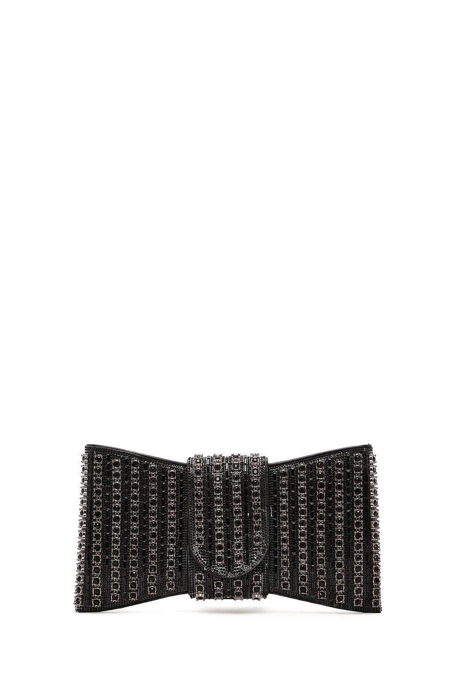 Women's Black Long Strap Embellished Mini Box Dress Bag