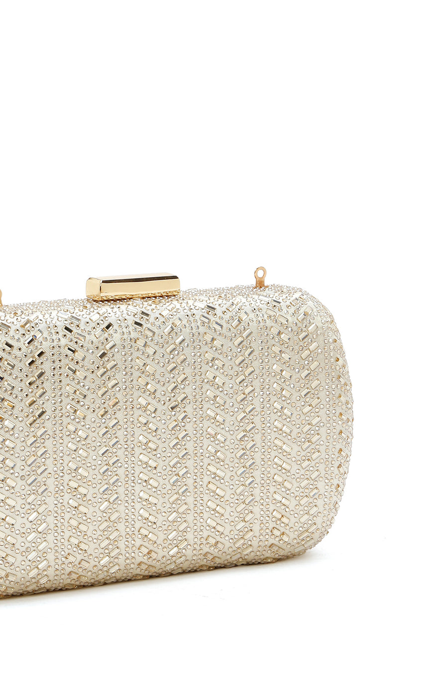 Women's Gold Chain Strap Embellished Mini Box Dress Bag