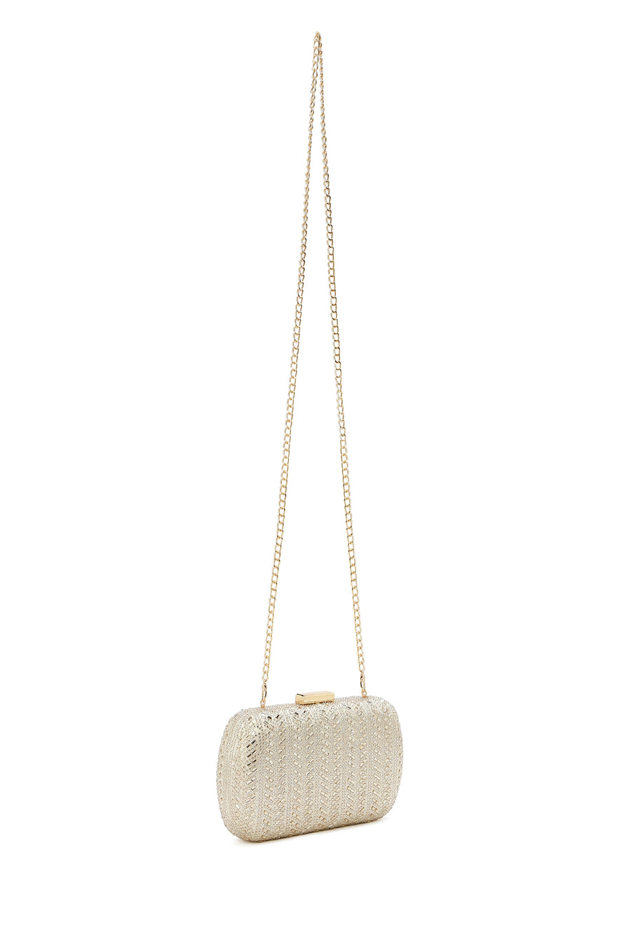 Women's Gold Chain Strap Embellished Mini Box Dress Bag