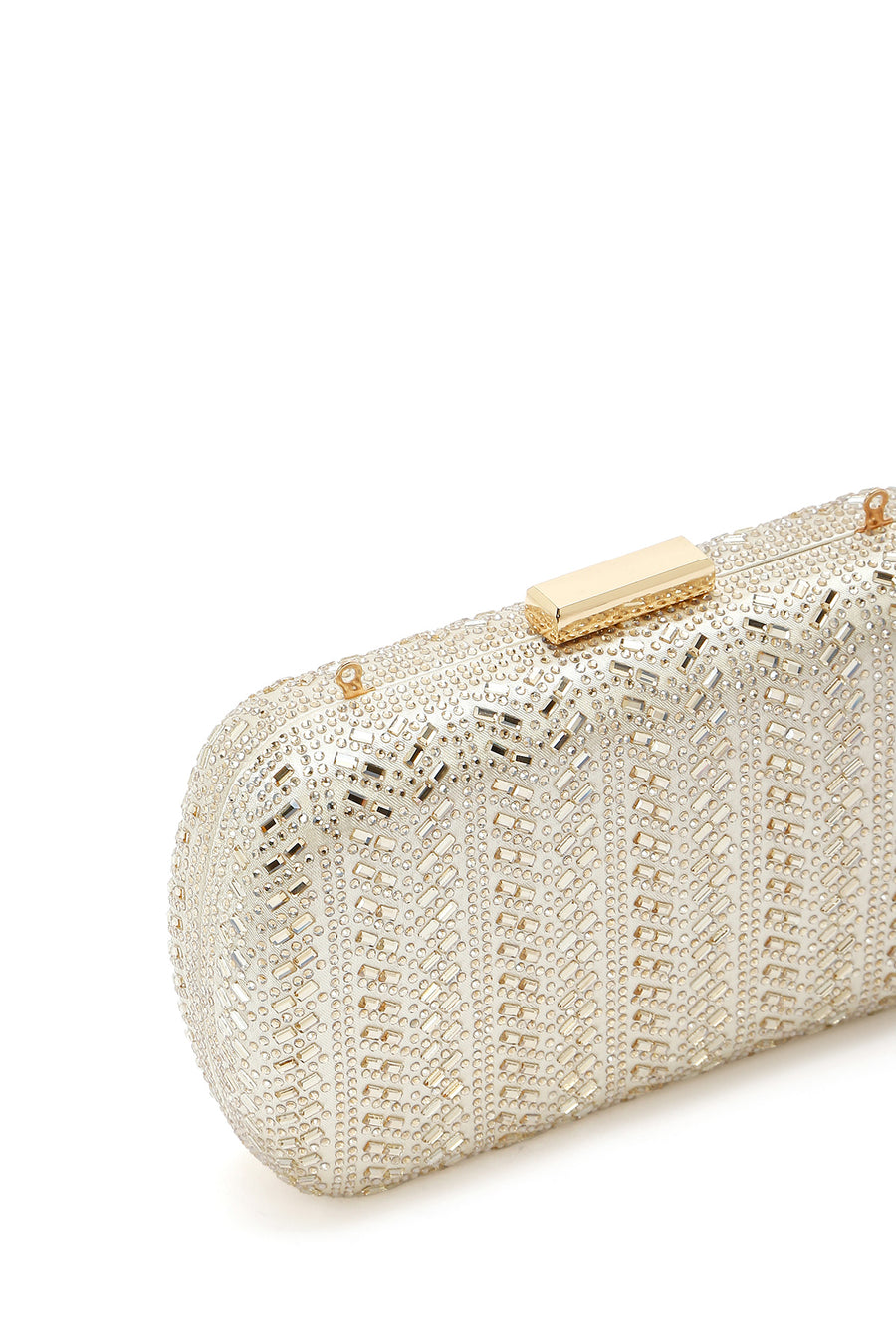 Women's Gold Chain Strap Embellished Mini Box Dress Bag