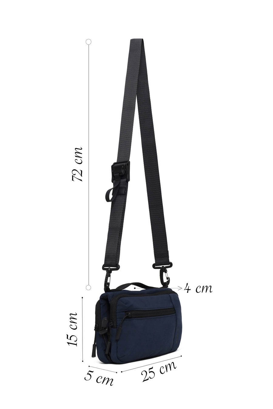 D-Pack Erkek Lacivert Uzun Askılı Mini Kumaş Çapraz Çanta