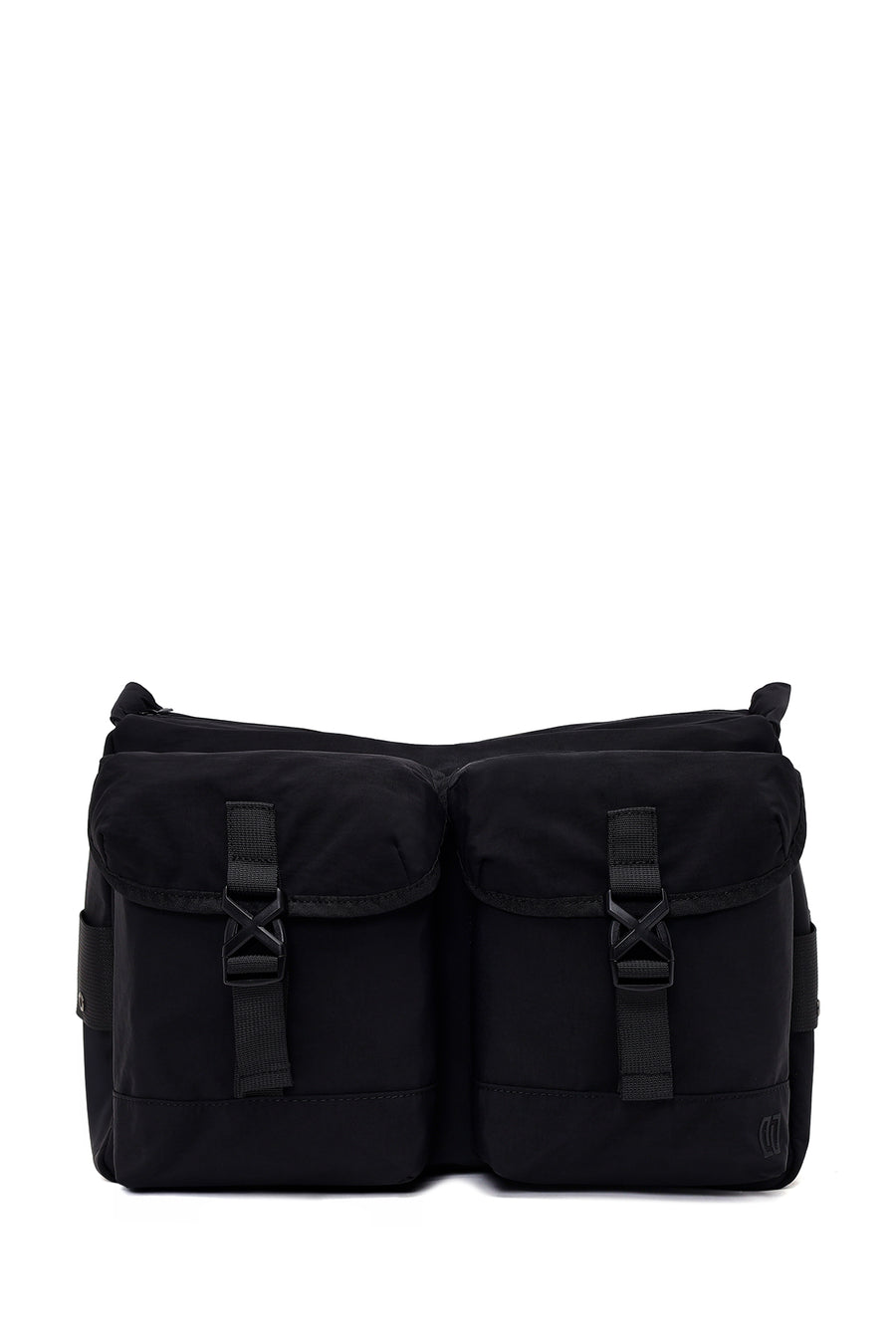 Male Black Fabric Messenger Bag