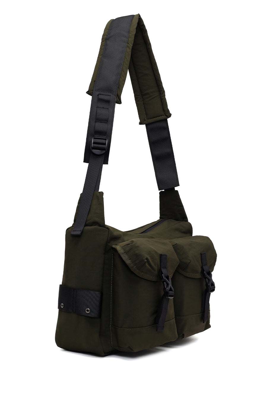 Male Khaki Fabric Messenger Bag