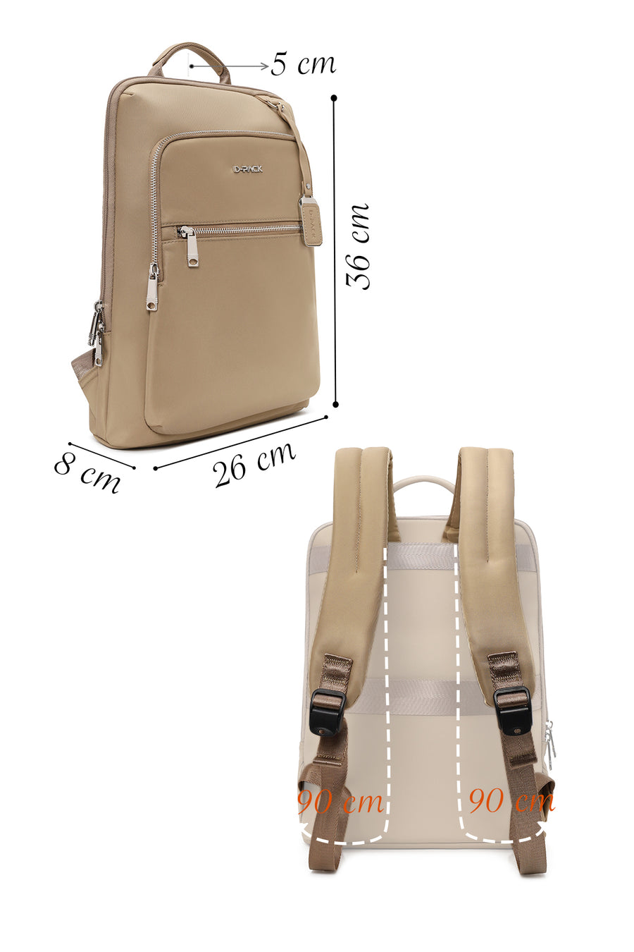D-Pack Unisex Bej Sırt Çantası