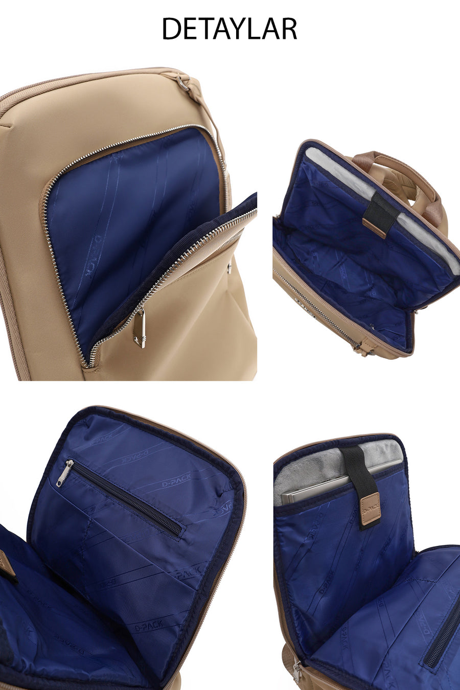 D-Pack Unisex Bej Sırt Çantası