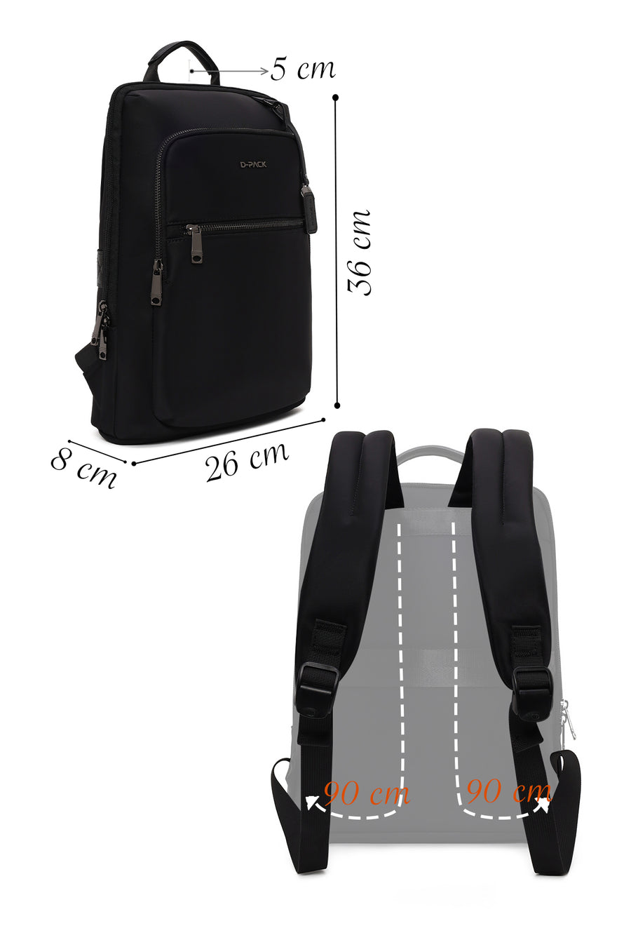 D-Pack Unisex Siyah Sırt Çantası