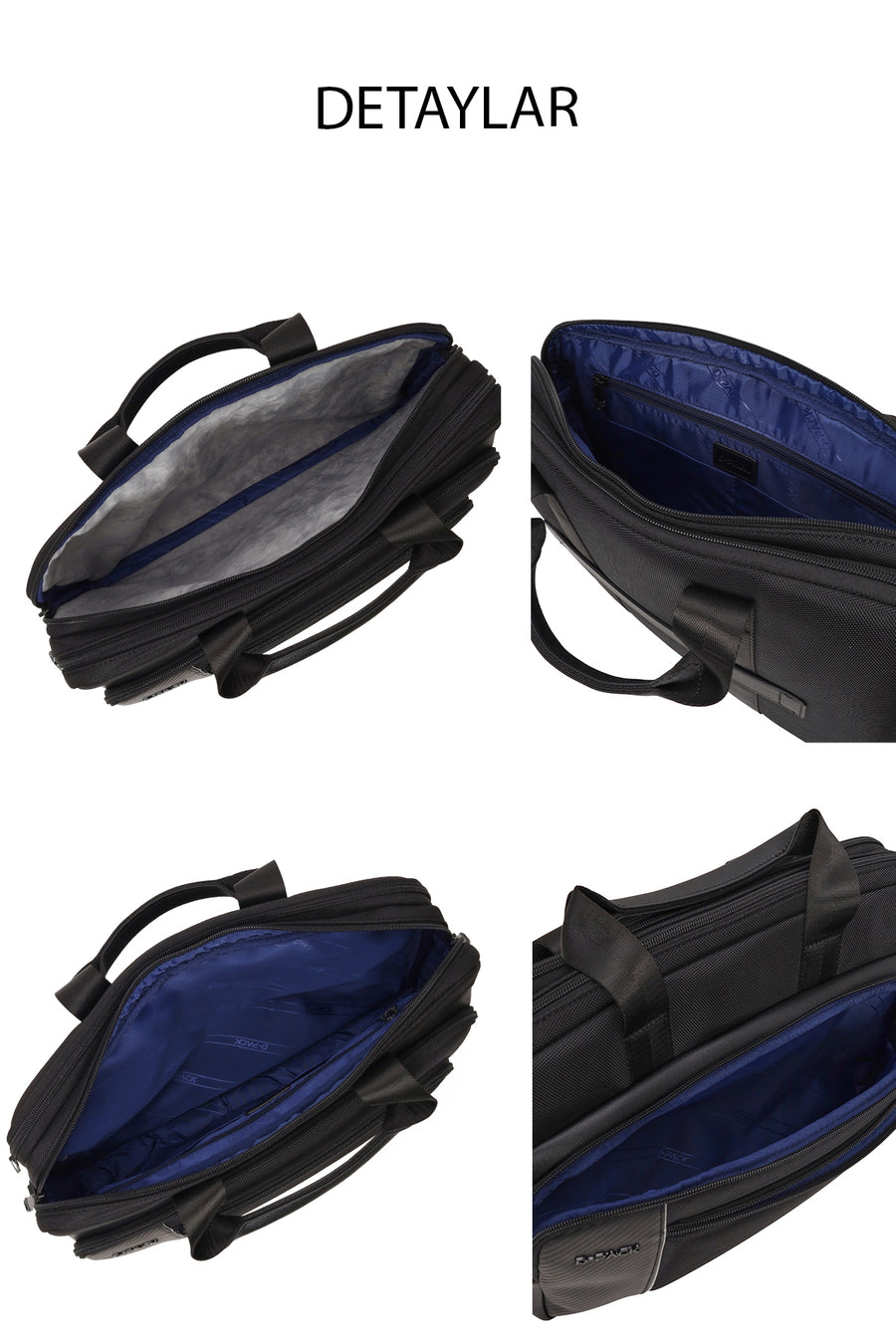 D-Pack Erkek Siyah Kumaş Evrak Çantası