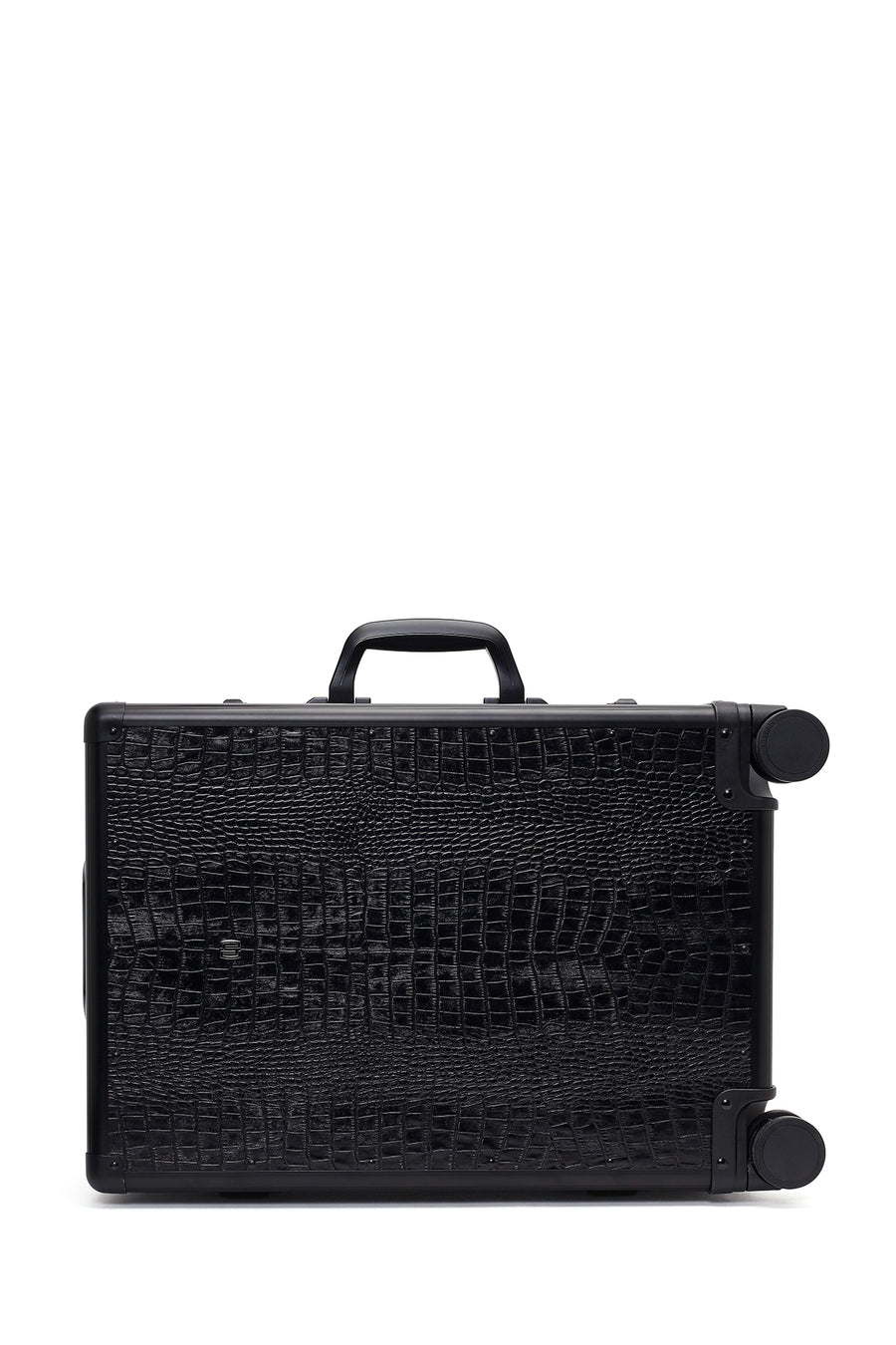 Unisex Siyah Kroko Mini Kabin Boy Deri Valiz