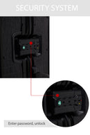 Unisex Black Croc-Effect Mini Cabin-Size Leather Suitcase | Derimod