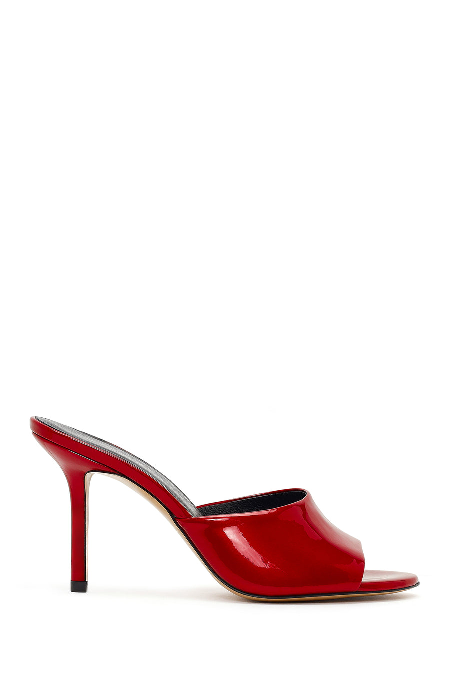 Women's Red High Thin Heel Patent Leather Slippers 26SFD121316 | Derimod