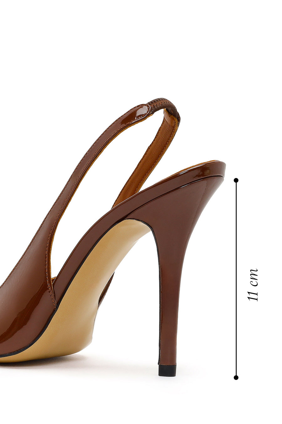 Woman Brown High Thin-Heeled Patent Leather Leather Shoes
