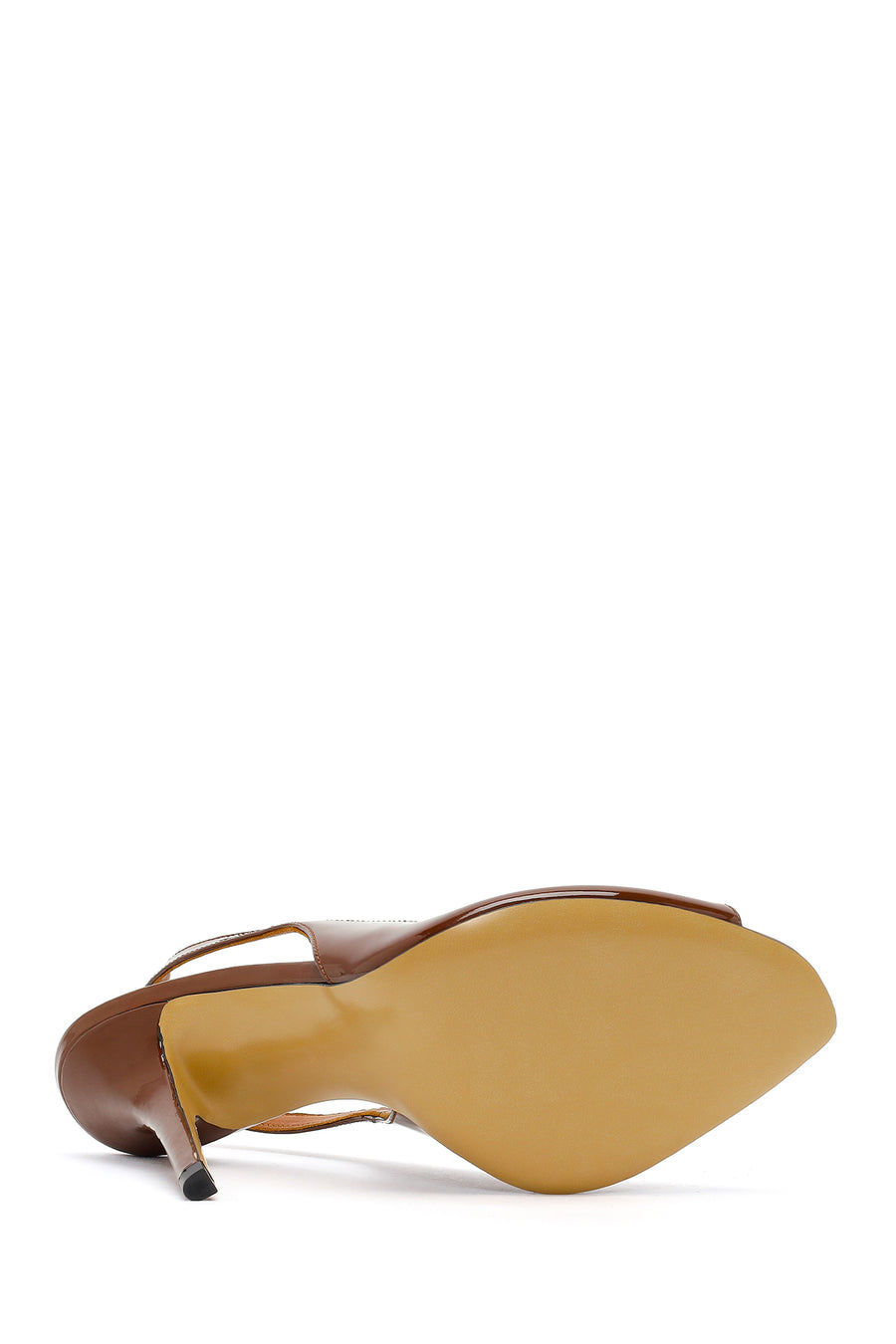 Woman Brown High Thin-Heeled Patent Leather Leather Shoes