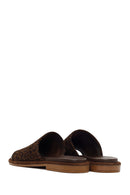 Women's Leopard Suede Leather Slippers | Derimod
